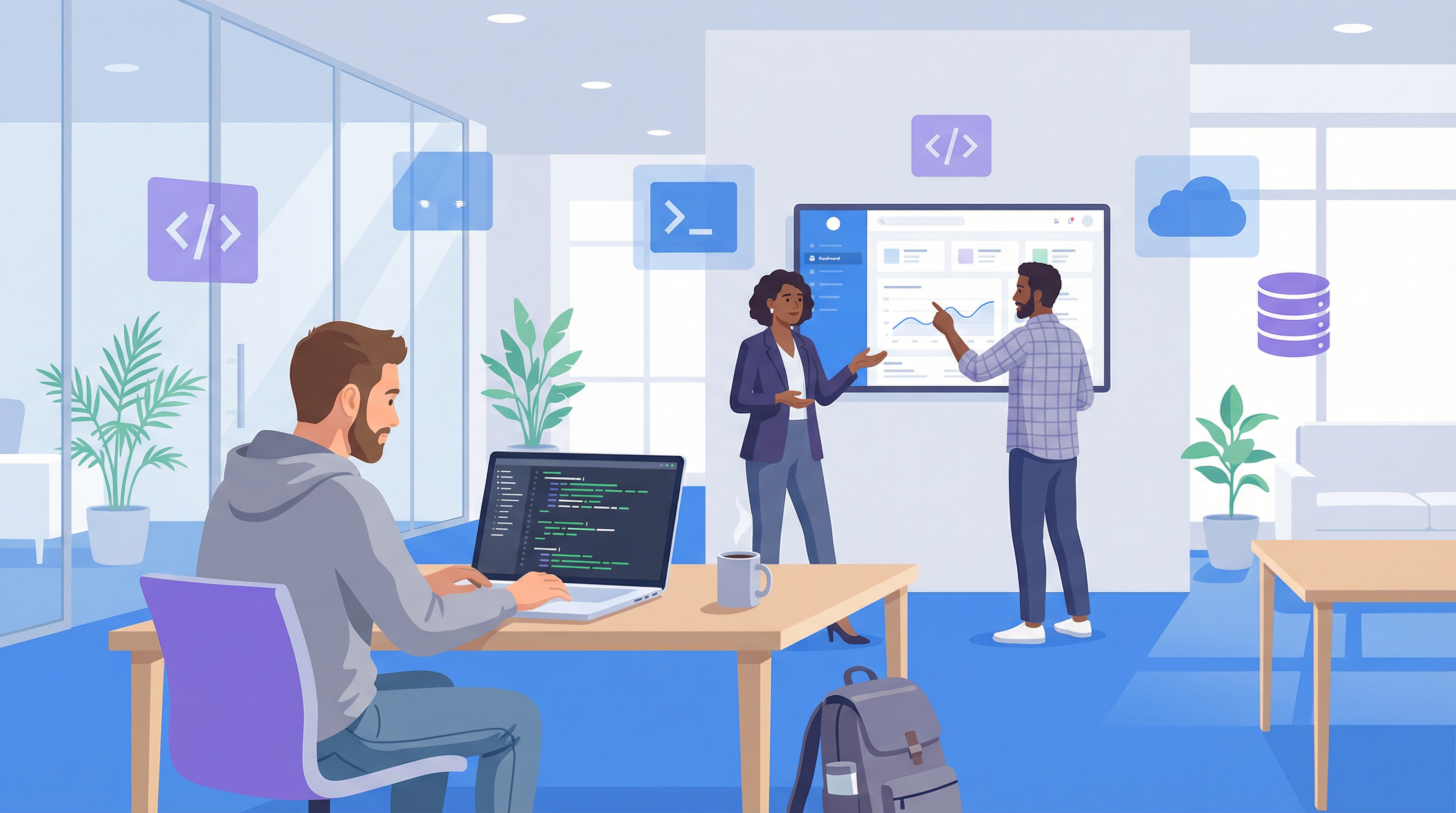 IT-Praktikanten bei der Arbeit - Moderne Softwareentwicklung und Zusammenarbeit